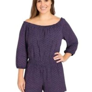 Banana Republic Purple Patterned Long Sleeve Dress